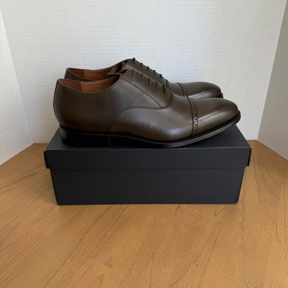 Allen Edmonds Brady Oxford Men Size 13D Olive Green Leather Cap‎ Toe 5935 - Picture 3 of 13